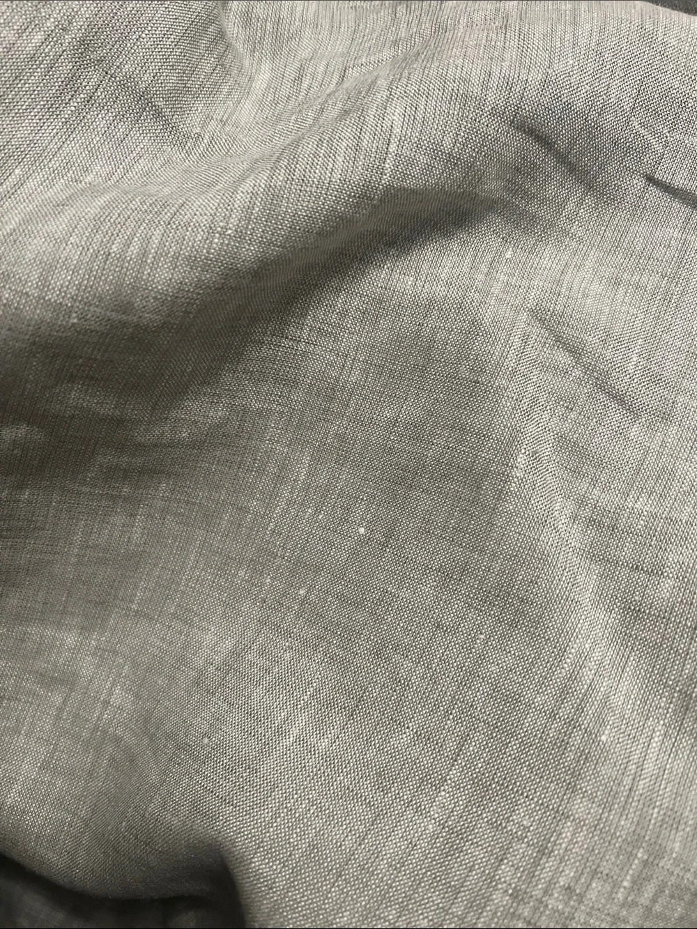 Quince European Linen Room Darkening Curtain Panel in Sage 48x96